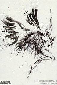 splash ink style style angel tattoo manoscrittu