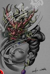 e gëeegent fir de Guanyin Kirin op de groussen Aarm Tattoo Bild