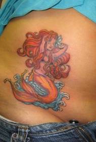 foto tatuaggio sirenetta sul lato vita