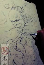 Sketch Qitian Dasheng Sun Wukong Tattoo Manuscript Picture