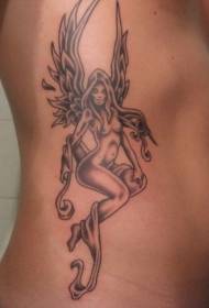 simpatico disegno del tatuaggio elfo sexy sulle costole laterali