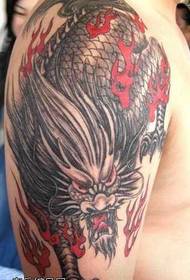 arm fire unicorn tattoo pattern