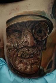 bacak rengi korku tarzı zombi Asker dövmesi