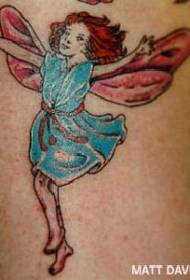 Happy Cartoon Little Fairy Color Tattoo Pattern
