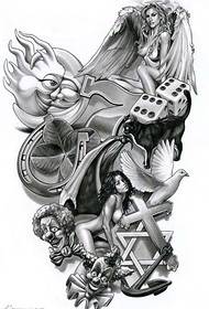 manoscritto bellissimo e bellissimo angelo tatuaggio
