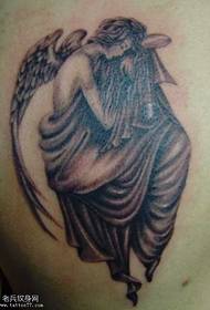 Dub thiab Dawb Tsaug Zog Angel Tattoo Qauv