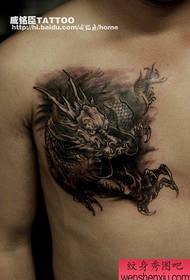 mannelijk borst klassiek zwart grijs eenhoorn tattoo patroon