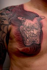 Patró de tatuatge de la màscara del diable del pit