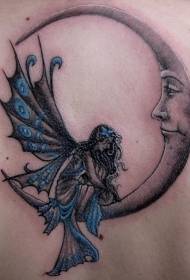 Motif de tatouage elfe sur la lune