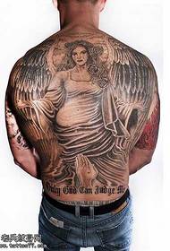 full back cool angel tattoo pattern