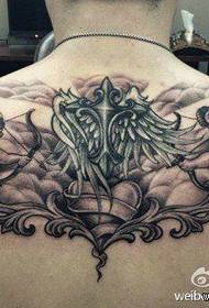 male back cute little angel tattoo pattern