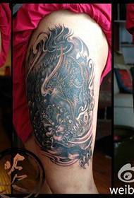 male leg klasikong guwapo masuwerteng matapang na tropa ng tattoo pattern