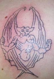 modello tatuaggio gargoyle linea nera