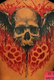 moška hrbtna kul lobanja z vzorcem tatoo s krili