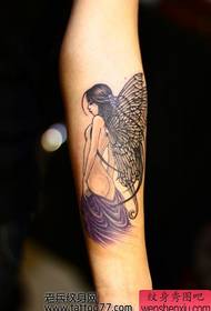 arm good looking beautiful elf Wings tattoo pattern