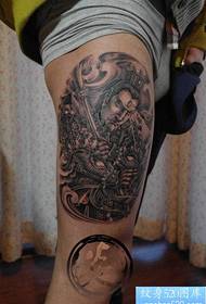 kojos dailios ir dominuojančios Erlango dievo tatuiruotės paveikslas