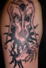 Modèle de tatouage noir diable clown