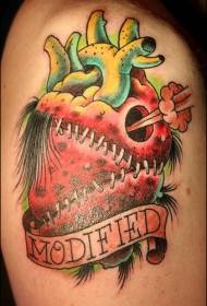 rame u boji zombija sa slovima tetovaža slici