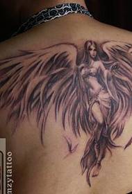 corak tatu sayap malaikat cantik yang cantik