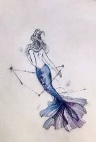 Ang tattoo sa sirena - matahum ug matahum nga grupo sa gagmay nga disenyo sa tattoo sa sirena 9