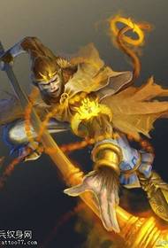 Modello del manoscritto del tatuaggio di colore Qitian Dasheng Sun Wukong