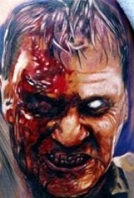 una variedad de patrón de tatuaje de zombie aterrador creativo