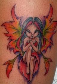 ფერი ფლეიმის ფრთები elf tattoo ნიმუში