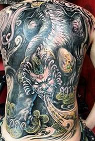 modello tatuaggio unicorno soldi schiena piena