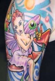 tecknad fairy svamp tatuering mönster