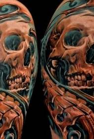 Cráneo Patrón de tatuaje: Patrón de tatuaje de color de brazo 3Dskull