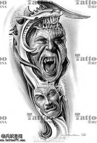 Modello di tatuaggio manoscritto demone angelo caduto