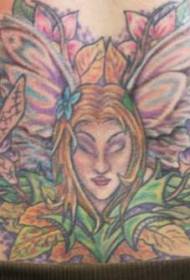 Girls Abdomen Elf Painted Flower Tattoo Patroon