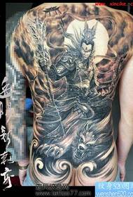 Cool osoa back Erlang God Yang Lan tatuaje argazkia