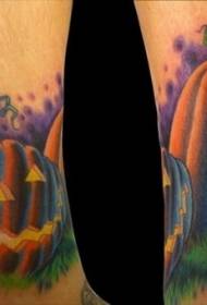 funny fairy tale Halloween pumpkin tattoo pattern