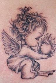 Super söpö pikku enkelin Amor-tatuointi