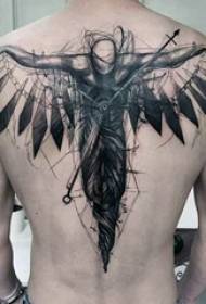 Tatuaggi di angelo Vari modelli di tatuaggi con puntini di tatuaggio grigio nero