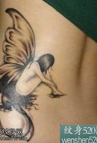 padrão de tatuagem de anjo perdido na cintura