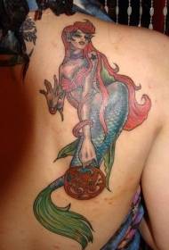shoulder color red hair mermaid tattoo picture