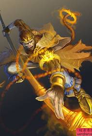 Le opere del tatuaggio di Monkey King Sun Wukong