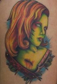 Paže Zombie portrét tetovanie vzor