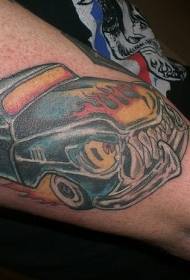 Arm klassesch Demon Auto Flam Tattoo Muster