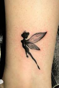 girls leg totem elf tattoo pattern
