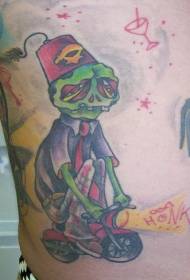cintura lado patrón de triste tatuaje zombi triste