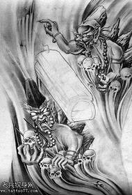un insieme di immagini di manoscritti di tatuaggio di impermanenza in bianco e nero di tendenza della personalità