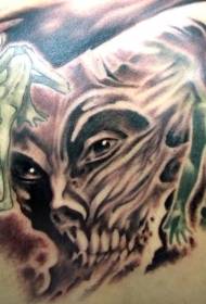 modèle de tatouage démon paume vert