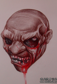 Paholainen tatuointi malli: verinen demoni tatuointi malli