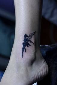 girl ankle totem elf tattoo pattern