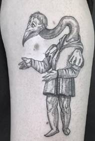 3 kreatívne čierno-sivé stredoveké tajomstvo monster tetovanie vzor - mexickej tetovanie umelec vavrín práce