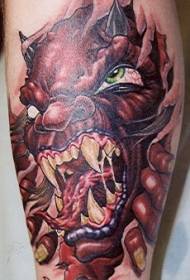 Evil Red Devil Skin Tattoo pattern