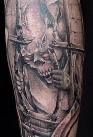 Teufel Tattoo Muster: Beinschädel Dämon Tattoo Muster